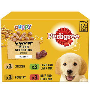 Pedigree Wet Puppy Food Mixed in Jelly Pouches