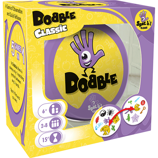 Asmodee | Dobble Classic | Card Game | Ages 6+ | 2-8 Players | 15 Minutes Playing Time