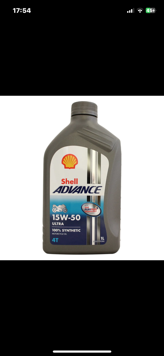 Shell Advance Ultra 4T 15W-50 Fully Synthetic Motorcycle Oil 15W50 1 Litre