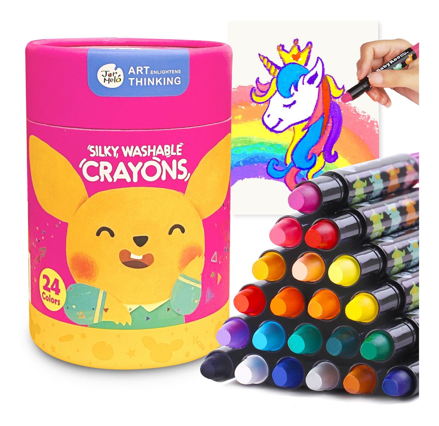 Baby Roo 24 Colours Silky Washable Crayons